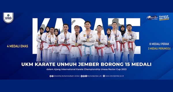 Kontingen Karate Unmuh Jember Panen 15 Medali Dalam Kejuaraan International Karate Championship Unesa Rector Cup 2023